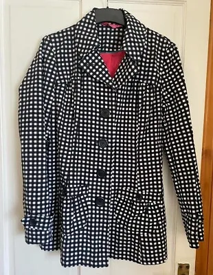 Buy Womens Satsu Black And White Check Jacket With Red Lining Used Size 12 • 3.99£