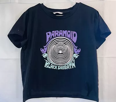 Buy Black Sabbath Paranoid T Shirt Womens Romwe Large L US 8/10 EUR 40/42 Teen • 7.72£