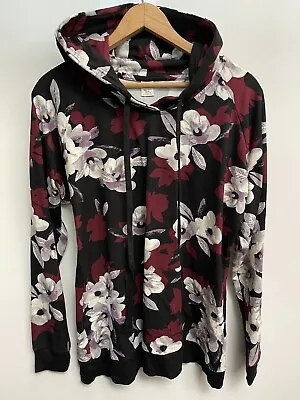 Buy Lildy Womens Hoodie Size XL  Super Soft Black Floral Pullover Pockets • 37.79£