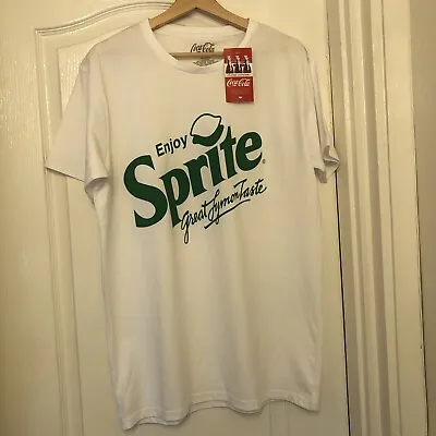 Buy Enjoy Sprite Distressed Logo Men's  Official Coca-Cola T-Shirt White NEW • 19.99£