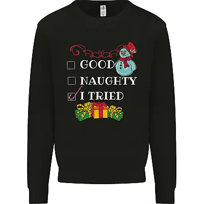 Buy Good Naughty I Tried Funny Christmas Xmas Mens Sweatshirt Jumper • 18.99£