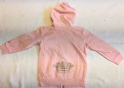 Buy Light Pink Zip Front Hoodie With Rhinestone Crown On The Back Sz 6 • 5.50£