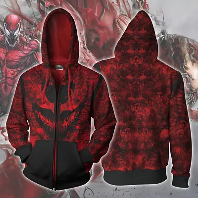 Buy Venom Let There Be Carnage Hoodie Sweatshirt Zipper Jacket Coat Cosplay Costume • 30.35£