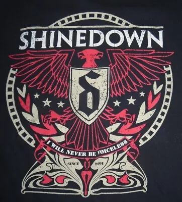 Buy SHINEDOWN  I Will Never Be Voiceless  Concert Tour (MED) T-Shirt BRENT SMITH • 28.35£