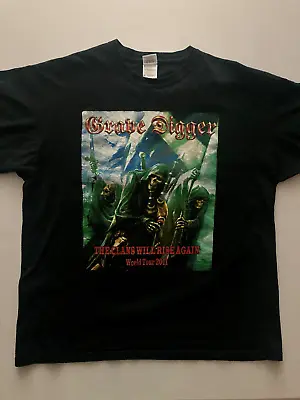 Buy Grave Digger T Shirt 2011 Clans Will Rise Power Metal Helloween L Running Wild • 15.41£