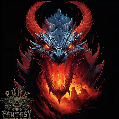 Buy Fantasy Fire Dragon 2 Mens T-Shirt 100% Cotton • 10.75£