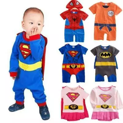 Buy Infant Child Baby Boy Girl Superman Spiderman Romper Outfit Jumpsuit Fancy Dress • 6.64£