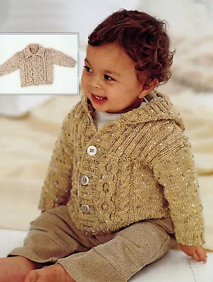 Buy Knitting Pattern -Baby-6yrs Collar Or Hoodie Style Cardigan  (6 Sizes) PO307 • 2.15£