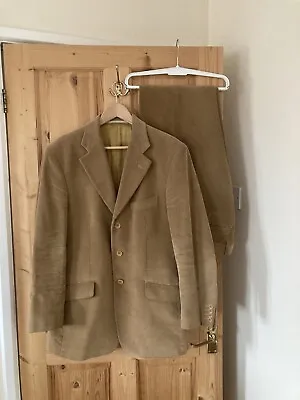 Buy Harvie Hudson Beige Corduroy 2 Piece Suit- Jacket And Straight Trousers 40R • 75£