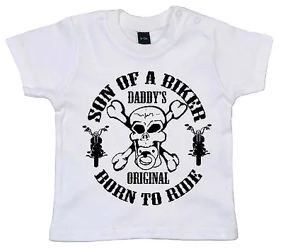 Buy Biker Baby T-Shirt  Son Of A Biker Born To Ride  Motorbike Sons Anarchy Gift • 10.95£