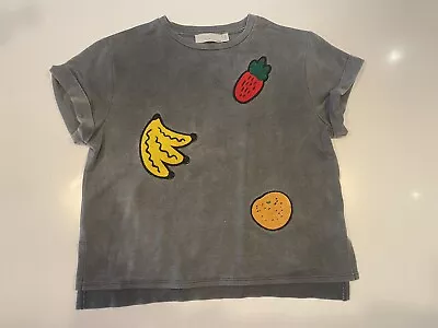 Buy Stella McCartney Kids Girls T Shirt Aged 8 : Washed Grey Fruit Print • 10£