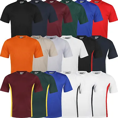 Buy New Mens Breathable T Shirt Cool Dry Running Sports Performance Wicking Gym Top • 6.99£
