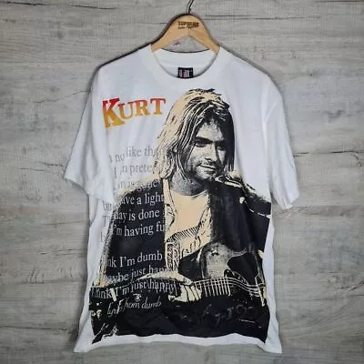 Buy Nirvana Cobain Aop Single Stitch Tee Shirt White W/ Graphic Print • 40£