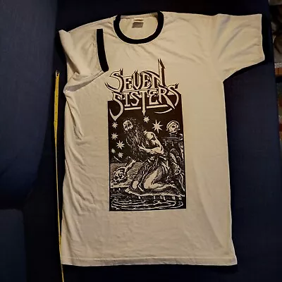 Buy Seven Sisters   Hermit   T-Shirt Size Medium Heavy Metal Bnwot White Ringer Tee • 17.95£