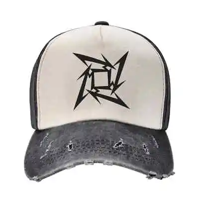 Buy Metallica Baseball Cap With Printed Logo.colour Distressed Black/off White.ref.8 • 13.51£
