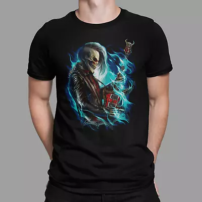 Buy Retro Fantasy Skull Musician Style T-shirt Mens Clothing • 12.95£