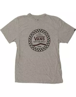 Buy VANS Mens Off The Wall Custom Fit Graphic T-Shirt Top Large Grey Cotton BH59 • 12.18£