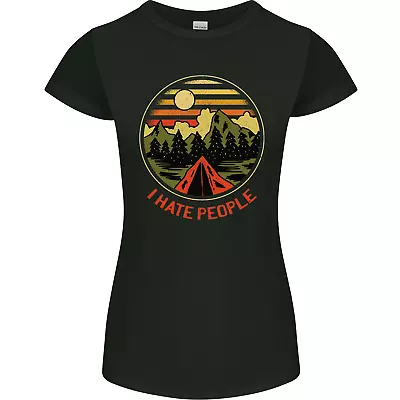 Buy I Hate People Funny Camping Outdoors Trekking Womens Petite Cut T-Shirt • 8.75£