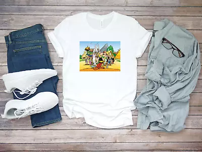 Buy Funny Asterix And Obelix Cartoon Short Sleeve White Men's T Shirt F065 • 9.92£