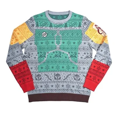 Buy Boba Fett Mandalorian Star Wars Ugly Christmas Xmas Jumper Sweater 2XS (UK) • 29.99£