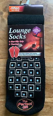 Buy Mens Slipper Gripper Lounge Socks Size 6-11 Square Sole Pattern • 1£