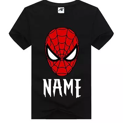 Buy Girls Spiderman Face Printed  T Shirt Boys 100% Cotton Birthday  Top Tees • 9.97£