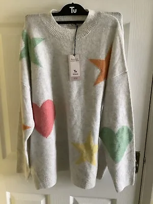 Buy TU Woman Stars & Hearts Jumper Uk 18 New With Tags • 16£