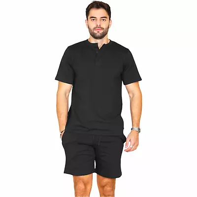 Buy Jersey Pyjama Set PJs Two-Piece Summer Loungewear Button T-Shirt Shorts Set • 5.99£