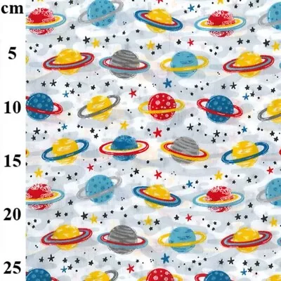 Buy Polycotton Fabric Planets Space Universe Sky Stars Nursery Kids Childrens • 2.70£