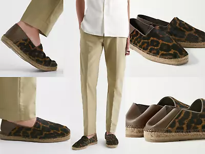 Buy Tom Ford Barnes Leopard Pr Calf Hair Espadrilles Shoes Slides Slippers Shoes 42 • 544.25£