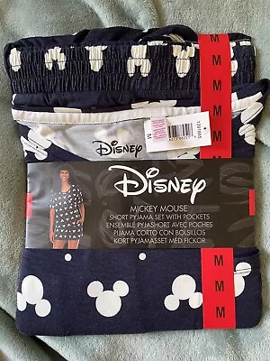 Buy Disney Mickey Mouse Short Pyjama Set With Pockets - Size M (to Fit Size 12-14) • 9£