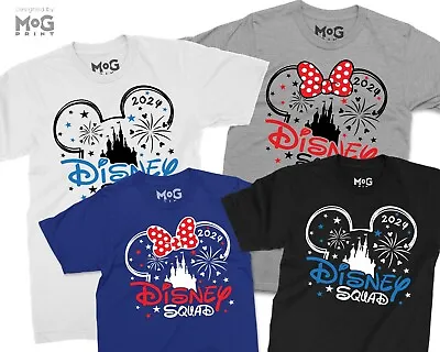 Buy Disney Squad Mickey & Minnie Family Holiday T-shirt Disneyland Tops Matching Tee • 5.99£