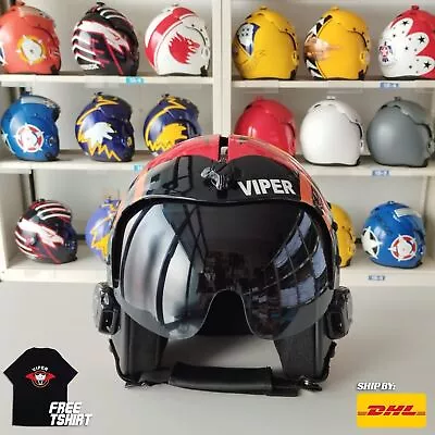 Buy Top Gun Viper Hgu-33 Flight Helmet Movie Prop Pilot Aviator Usn Navy + T-shirt • 309.36£