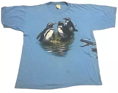 Buy Sea World Penguin Wrap Around Print Single Stitch 1998 T Shirt Size XXL • 15£