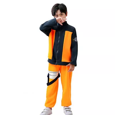 Buy Anime Naruto Shippuden Uzumaki Naruto Cosplay Clothes Kids Jacket & Pant Suit • 25.66£