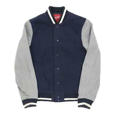 Buy Vintage Arizona Jeans Varsity Jacket - Small Blue Polyester • 19.69£