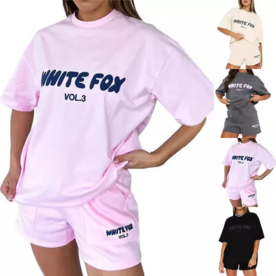 Buy Women White Fox T-shirt Holiday Casual Top Tee Shirt Blouse Loose Without Shorts • 13.78£