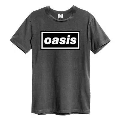 Buy Amplified Oasis Logo Mens Charcoal T Shirt Oasis Amplified T Shirt Classic Tee  • 19.95£