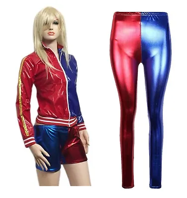 Buy Ladies HarleyQuinn Style Suicide Squad Metallic Jacket Hot PantsShorts Halloween • 6.99£