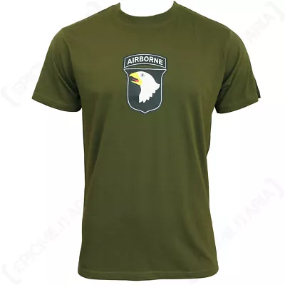 Buy Olive Drab 101st Airborne T-Shirt - Army Military T Shirt Top Cotton All Sizes • 12.95£