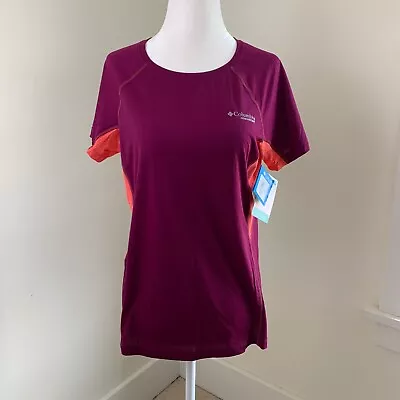 Buy Columbia Montrail Titan Ultra Omni-Freeze Short Sleeve Shirt Womens M Pink Run • 23.63£
