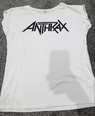 Buy Anthrax T Shirt Rare Thrash Metal Rock Band Merch Tee Ladies Size Medium • 15.50£