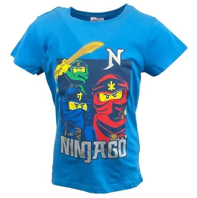 Buy Kids Boys Children LEGO NINJAGO Short Sleeve Black T-Shirt Top Cotton NEW 3-10 • 5.79£