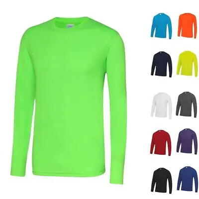 Buy Mens Long Sleeve Polyester T Shirt, Cool Quick Dry Wicking Training Top AWDis  • 12.99£