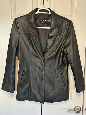 Buy Wilsons Leather Women's Button Front Leather Jacket Black Medium • 28.42£