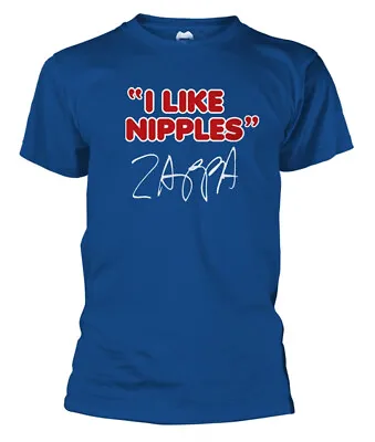 Buy Frank Zappa I Like Nipples Blue T-Shirt - OFFICIAL • 16.29£