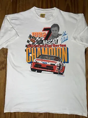 Buy Vintage Alan Kulwicki 1992 Lllinston Cup T Shirt Nascar Champion Single Stitch L • 42.50£