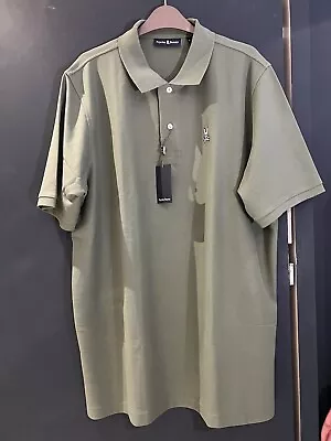 Buy Psycho Bunny Mens Classic Pique Polo T-Shirt Green Size-3XL • 65£