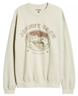 Buy Johnny Cash Women's Oversized Overdye Crewneck Sweatshirt By Merch Traffic • 38.42£