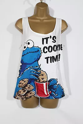Buy Sesame Street Cookie Monster T-Shirt Vest 14-16 Graphic Print Sleeveless Womens • 14.99£